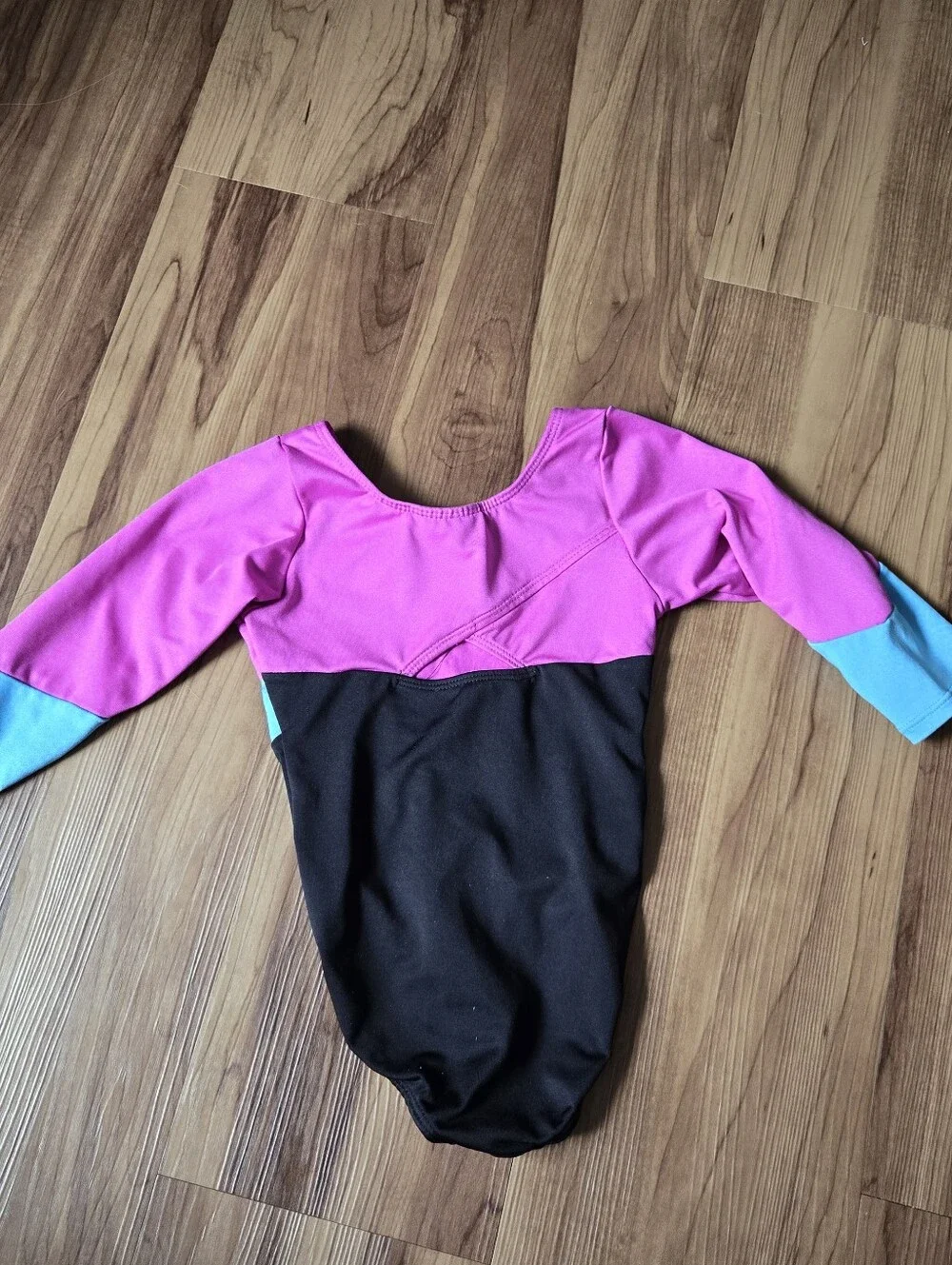 Kids Pink Blue & Black Sparkle Dance Costume Leotard Girls 4/5 VGUC